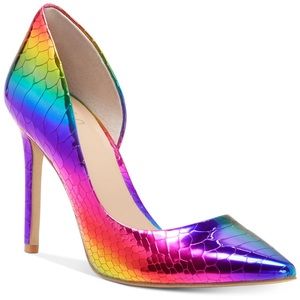 INC RAINBOW SNAKE SKIN, MULTI COLOR, WOMEN’S SIZE 5